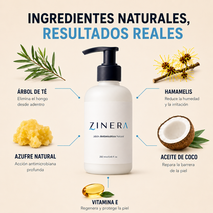 Jabón Zinera® — Antimicótico Natural para Tiña Inguinal
